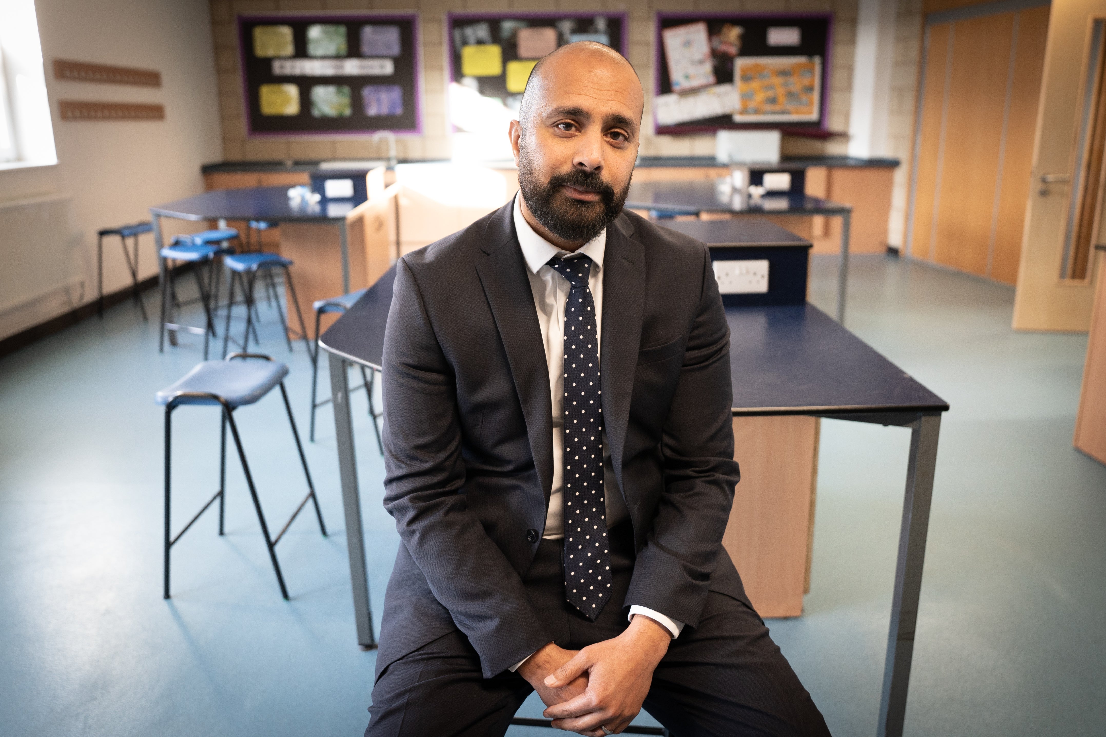 Headteacher Saqib Chaudhri at Oasis Academy in Croydon, south London (Stefan Rousseau/PA)