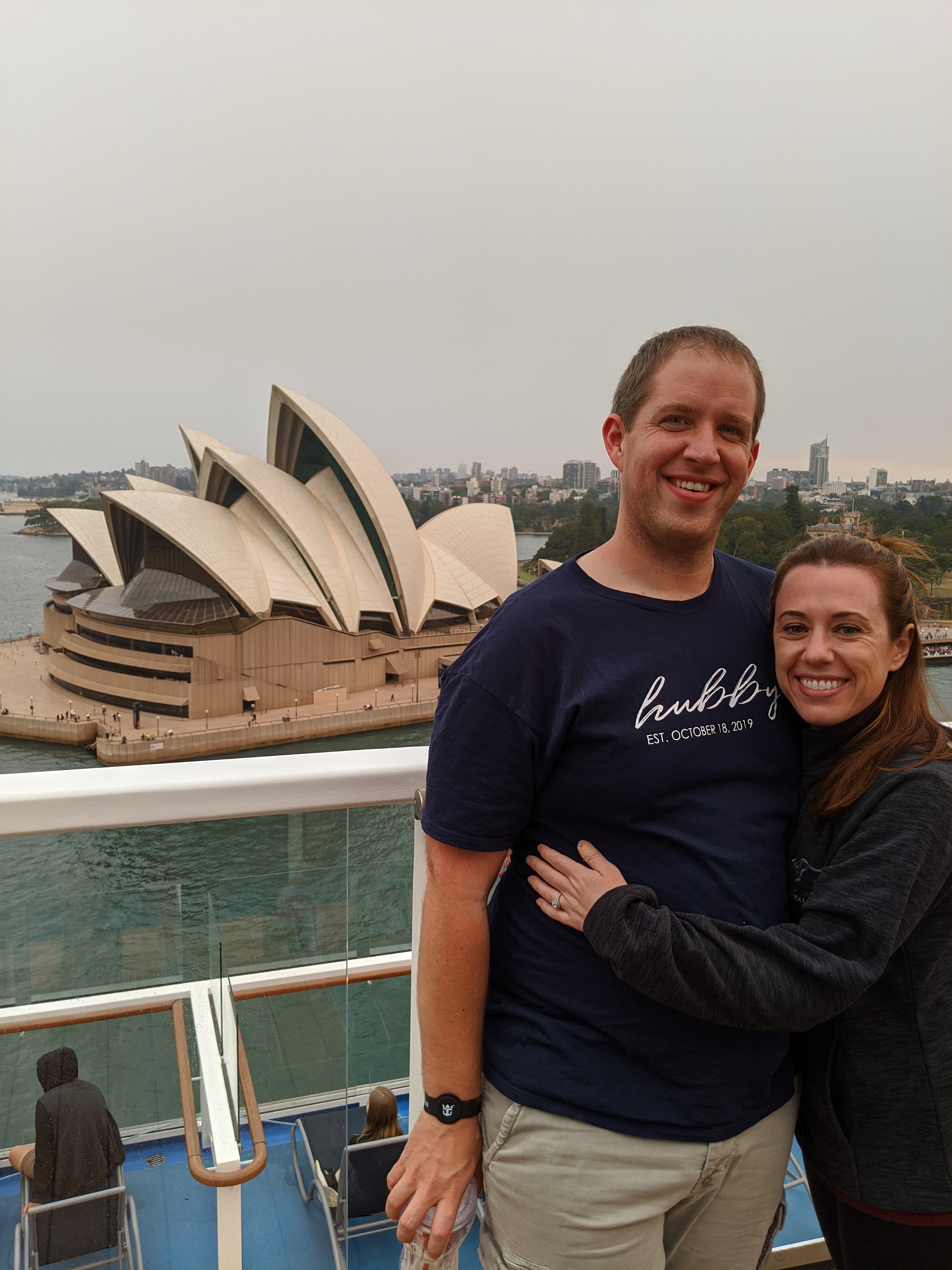 Matt Urey and Lauren Barham taking in the sights in Sydney on their South Pacific cruise