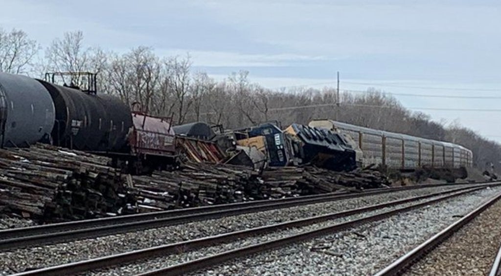 Firefighters deal with major Indiana train derailment