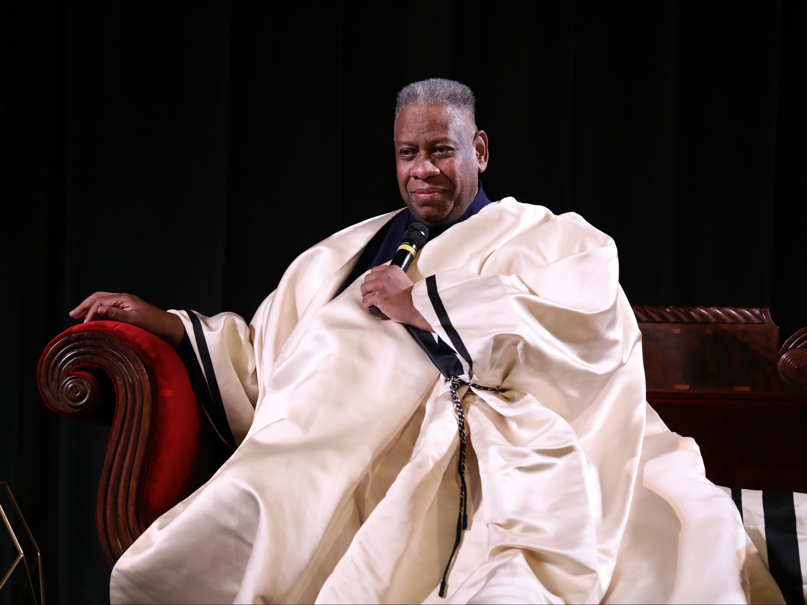 Andre Leon Talley speaks during 'The Gospel According to AndrÂ' Q&A during the 21st SCAD Savannah Film Festival on November 2, 2018 in Savannah, Georgi