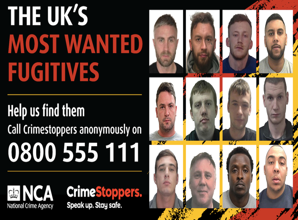 Scottish fugitive Jamie Stevenson (bottom row, second left) is among the UK’s 12 most wanted men (National Crime Agency)