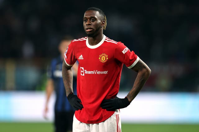 Aaron Wan-Bissaka missed Manchester United’s 2-2 draw at Aston Villa due to illness (Francesco Scaccianoce/PA).
