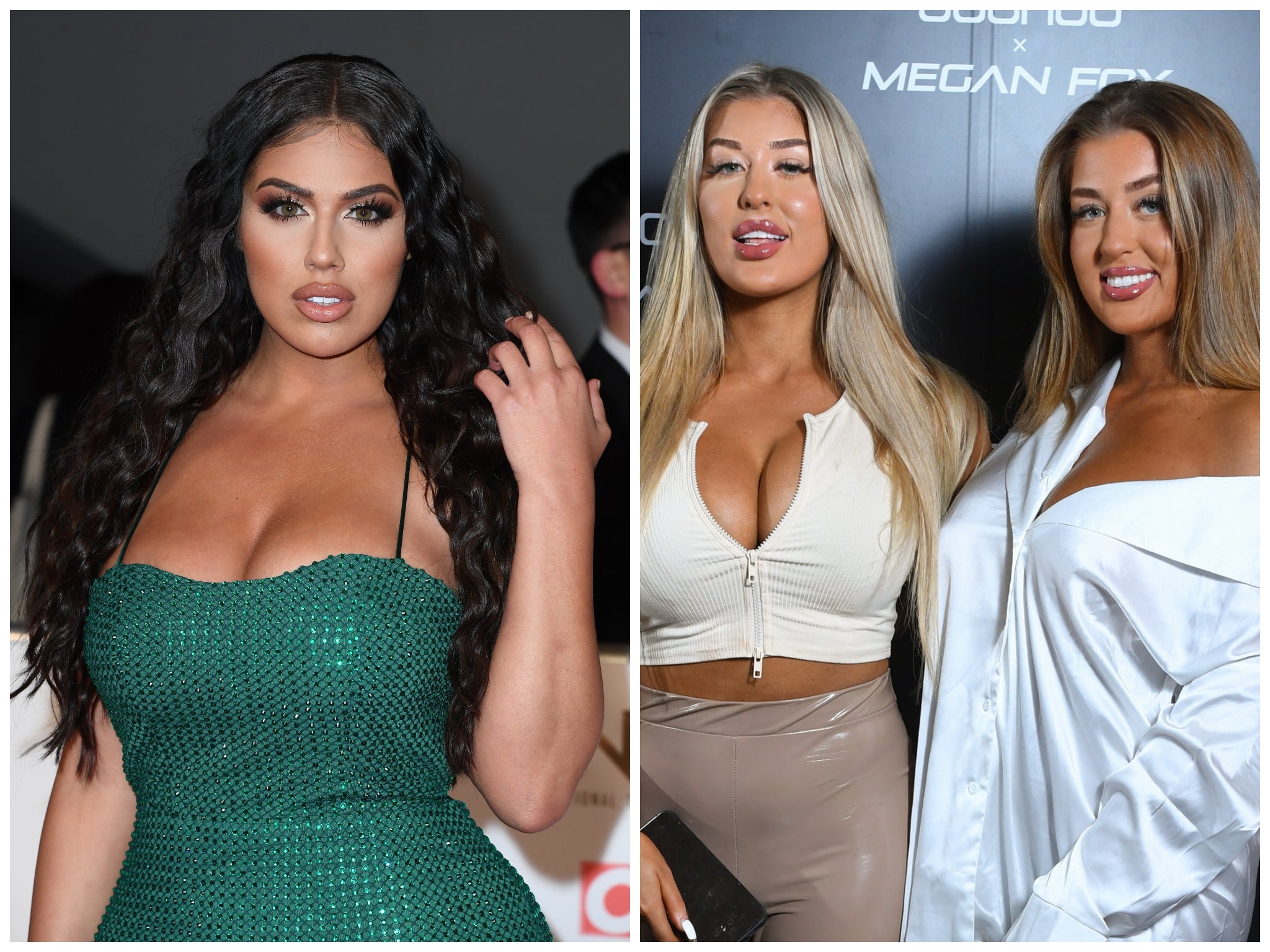 Former Love Island contestants Anna Vakili, left, and Jess and Eve Gale (right) have been called out by the Advertising Standards Authority