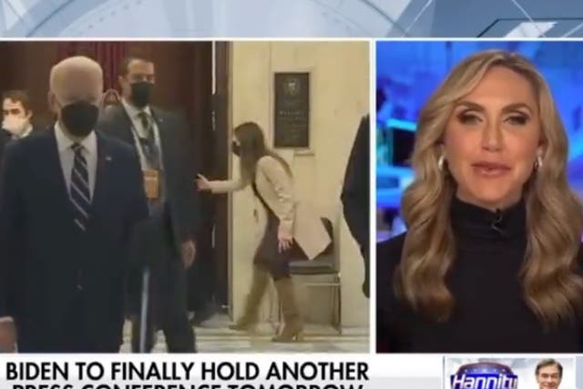 <p>Lara Trump also attacked Joe Biden on Fox News on Tuesday</p>