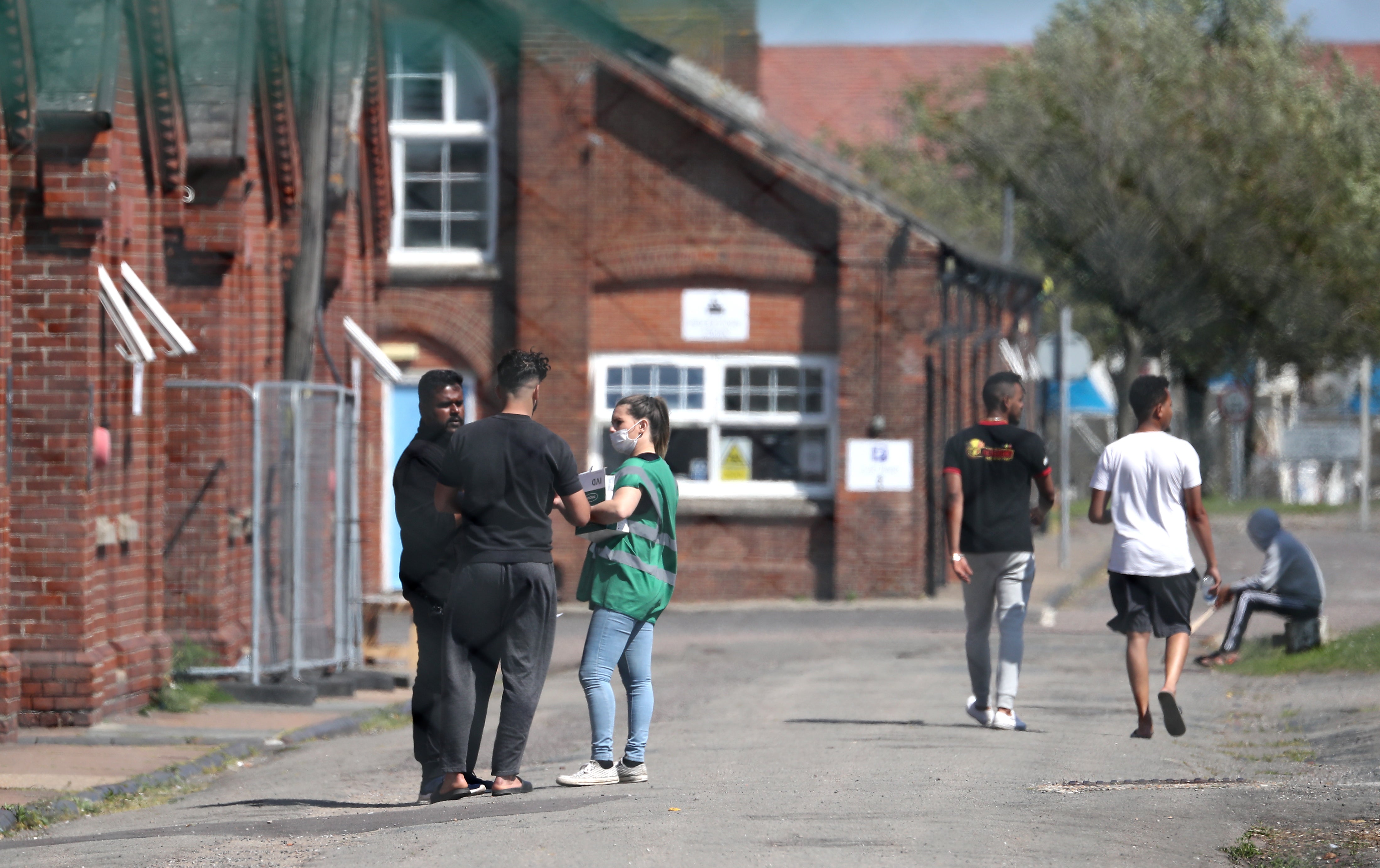 People staying at Napier Barracks in Folkestone, Kent, which is used by the government to house those seeking asylum in the UK