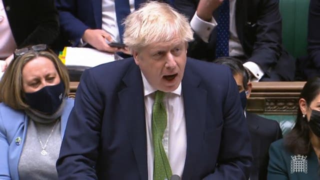 Prime Minister Boris Johnson speaks during Prime Minister’s Questions. (House of Commons/PA)