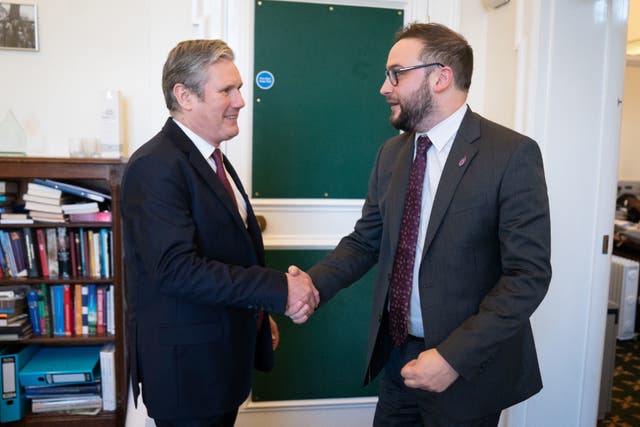 <p>Labour leader Sir Keir Starmer with Bury South MP Christian Wakeford, who has defected from the Conservatives to Labour</p>
