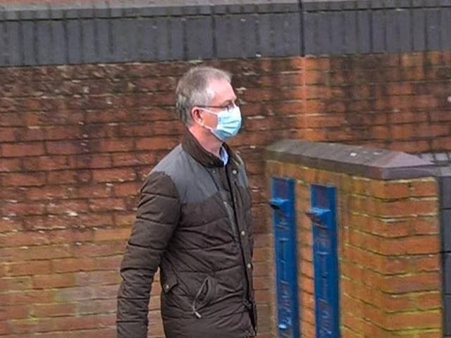 <p>Dr Nicholas Chapman following his appearance at Taunton Magistrates' Court</p>