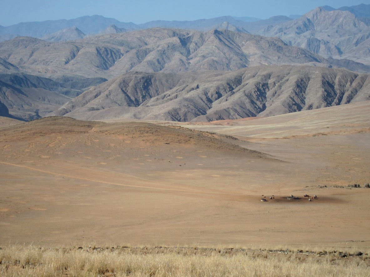 The remote Himba people's camp, Serra Cafema, Namibia