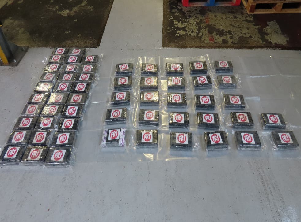 Packages of cocaine found at Sheerness port in Kent on Sunday (NCA/PA)