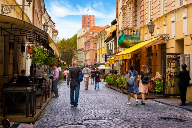 <p>Pilies Street in Vilnius’s Old Town</p>