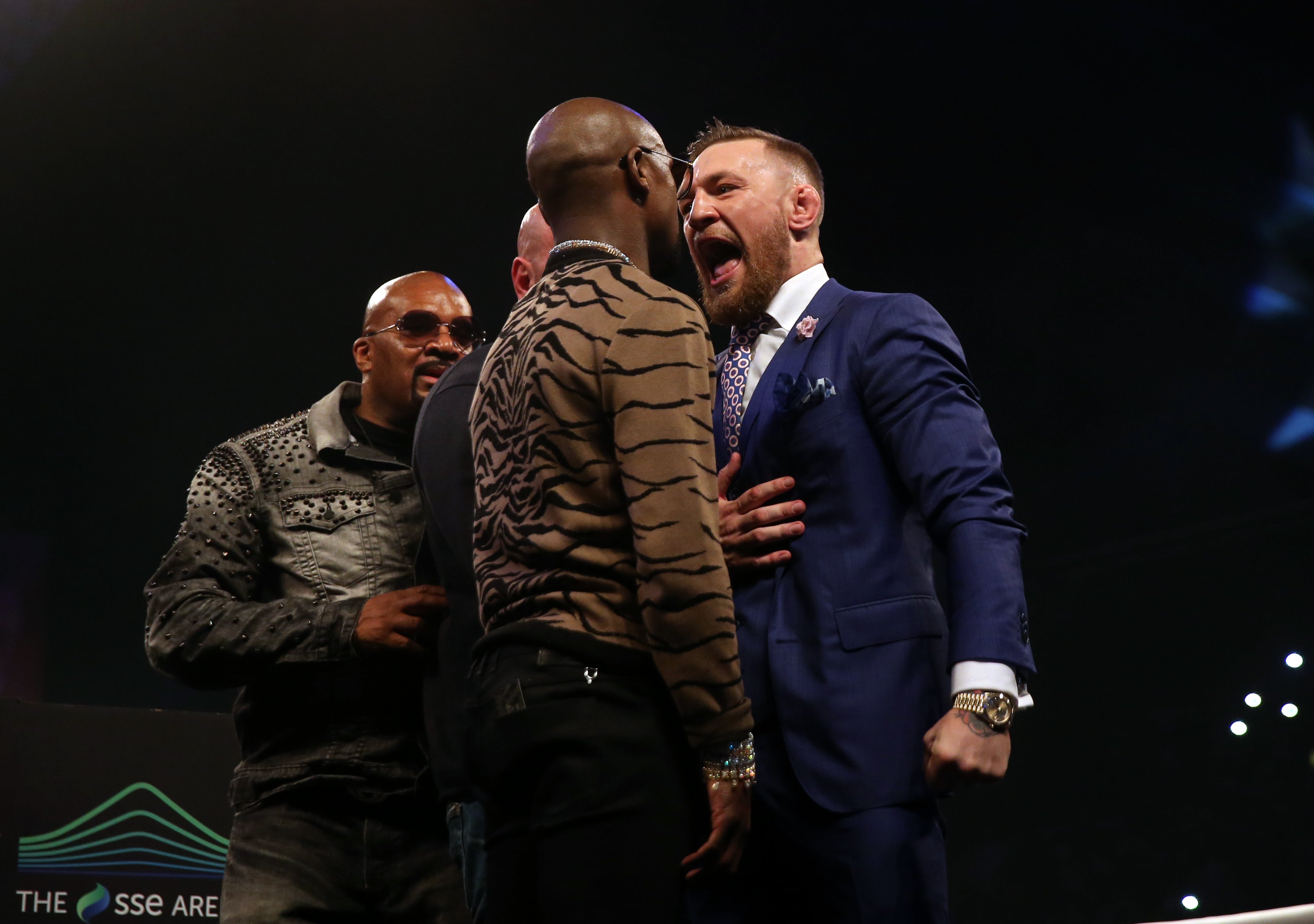 Conor McGregor (right) was beaten when he stepped into the boxing ring with Floyd Mayweather (Scott Heavey/PA)