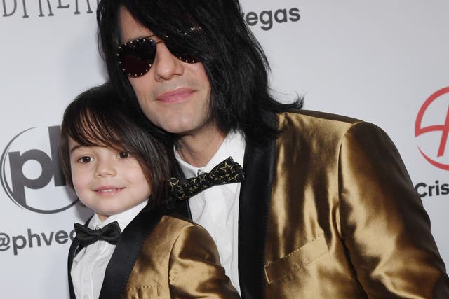 <p>Criss Angel and his son Johnny Crisstopher at the opening of one of Angel’s shows in Las Vegas, Nevada, on 19 January 2019</p>