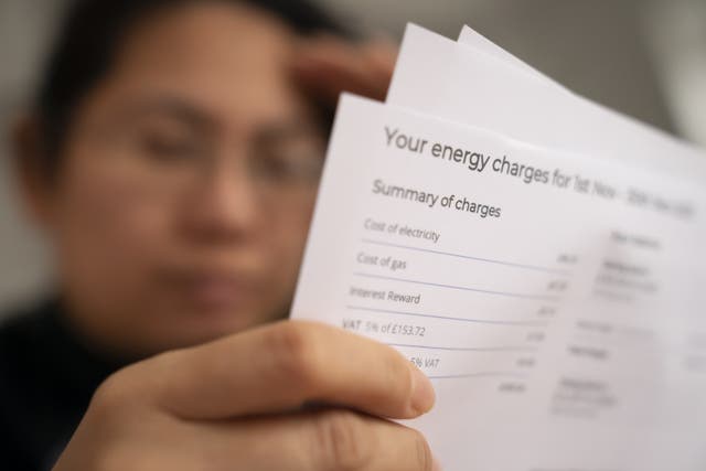 Rising energy bills are adding to householders’ woes (Danny Lawson/PA)