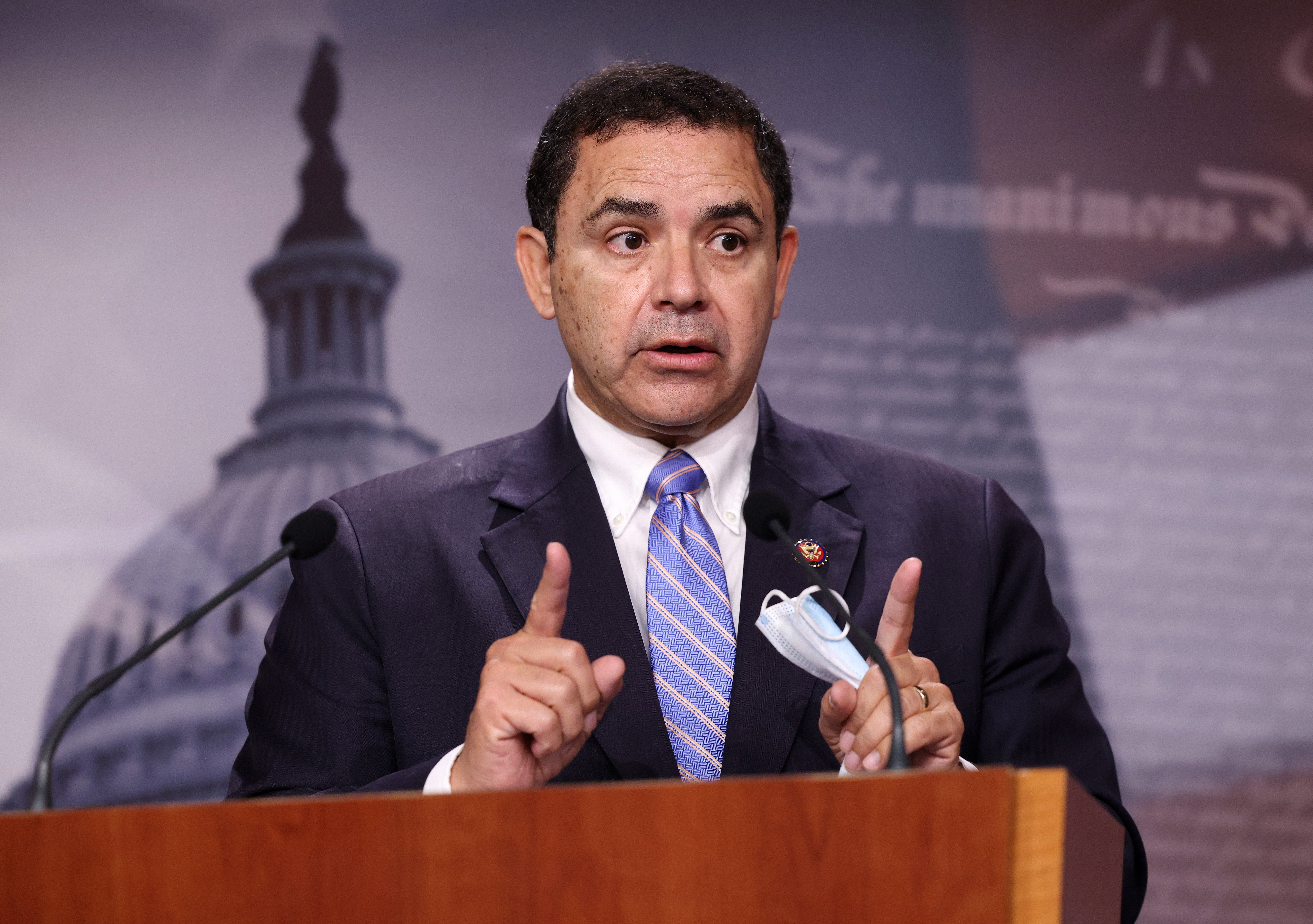 U.S. Rep. Henry Cuellar (D-TX) speaks on southern border security and illegal immigration, during a news conference at the U.S. Capitol on July 30, 2021 in Washington, DC