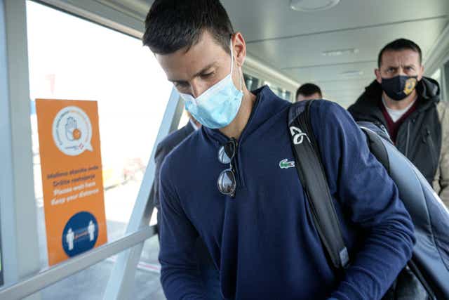 <p>Novak Djokovic regresó a Serbia el martes</p>