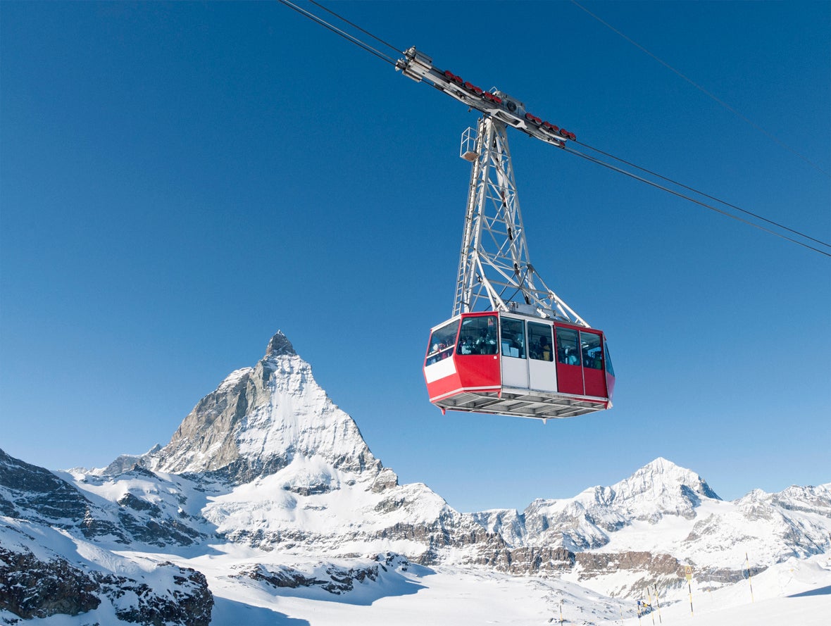 A cable car in Zermatt, Switzerland