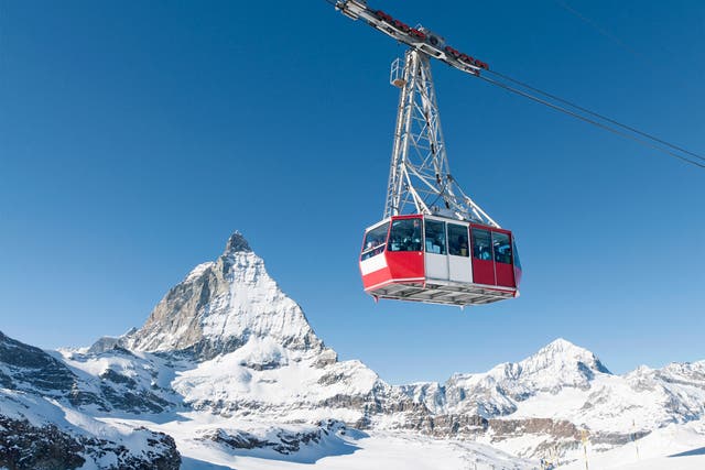 <p>A cable car in Zermatt, Switzerland</p>