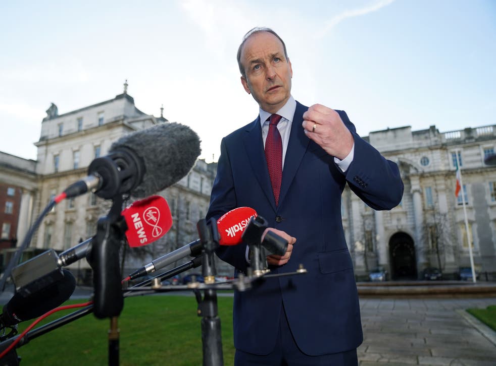 Micheal Martin said people can look forward to an earlier than planned lifting of Covid restrictions (PA)