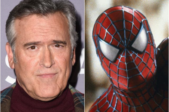 <p>Bruce Campbell and Spider-Man</p>