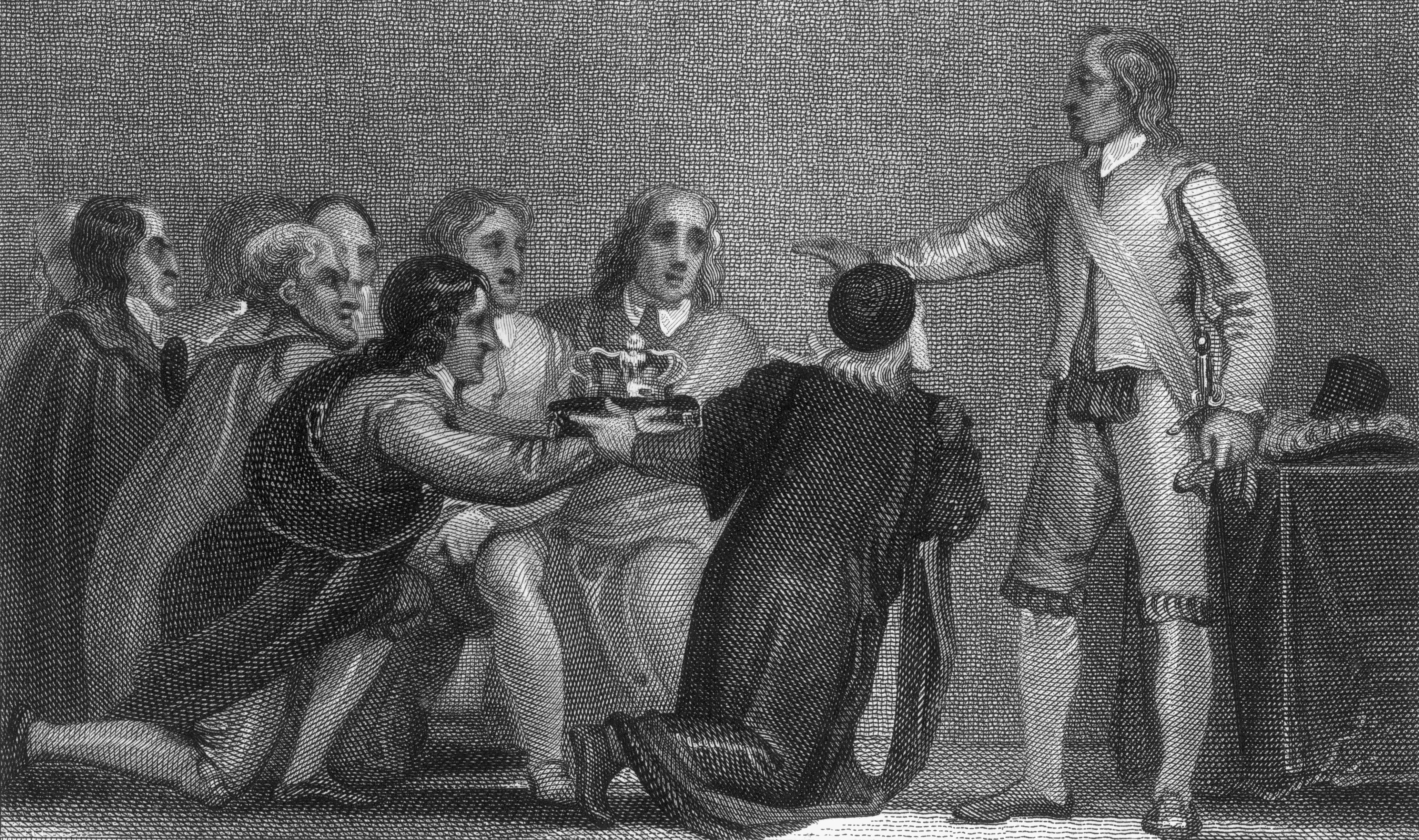 An image of Oliver Cromwell refusing the crown