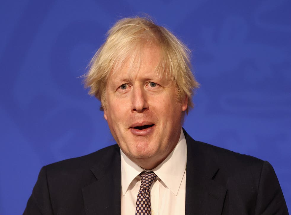 <p>Johnson was asked about the allegations against the whips – he said he had ‘seen no evidence’ of such a thing</p>