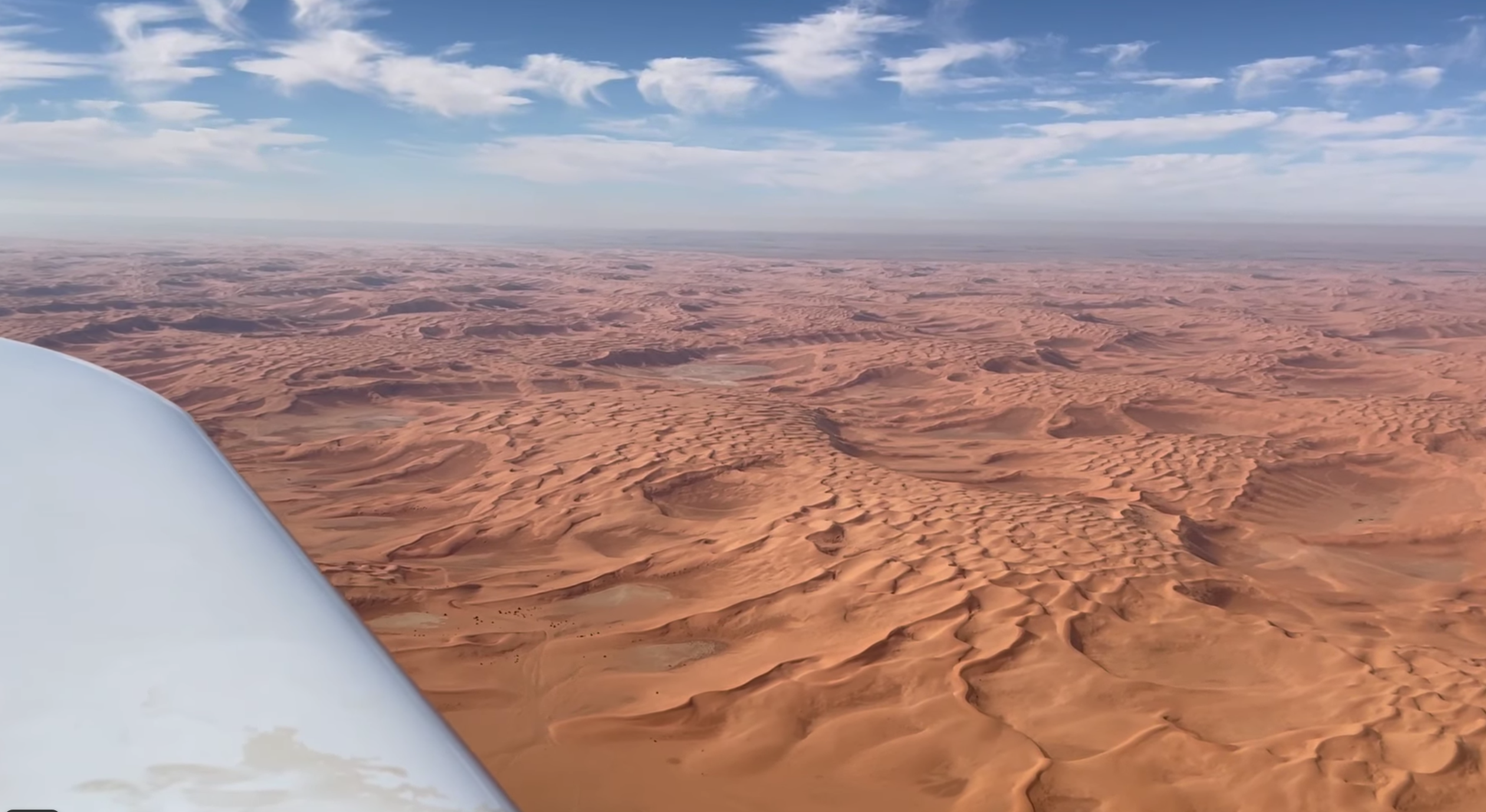 A view over the Saudi Arabian desert as seen from Zara Rutherford’s Shark plane.