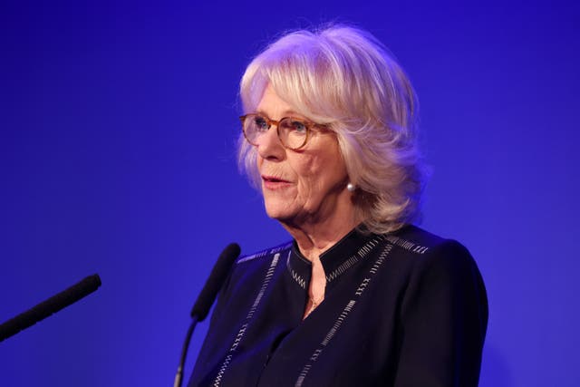 The Duchess of Cornwall makes a speech during a reception for the Anne Frank Trust at the InterContinental London (PA)