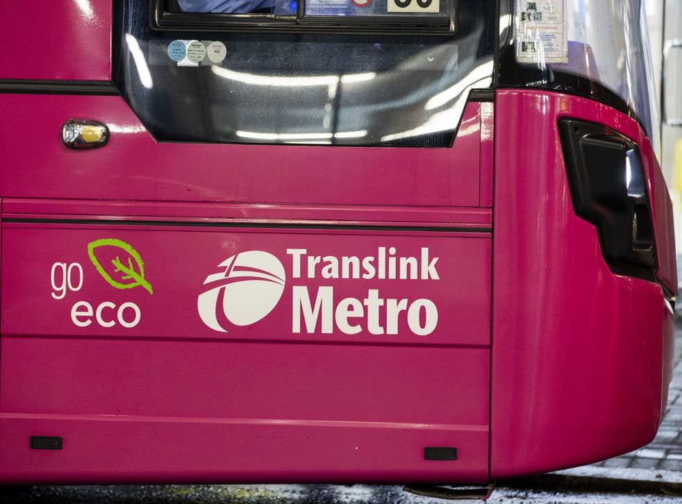 Translink Metro buses in parked in Belfast City centre. A number of bus services in the Belfast area are to be suspended or diverted following recent attacks on vehicles, Translink has announced (PA)