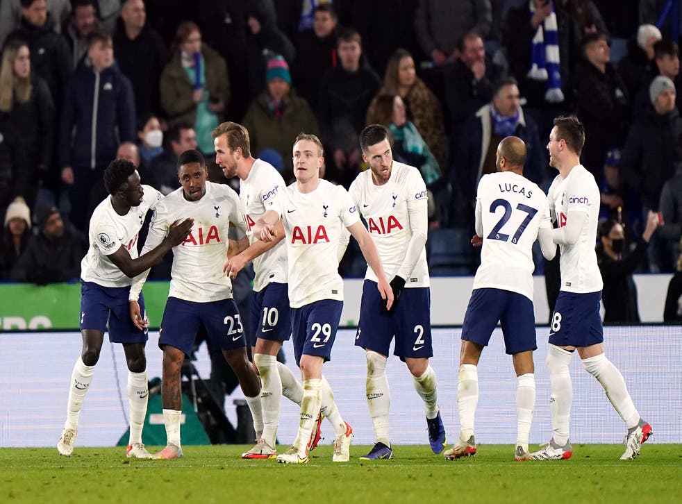 Tottenham won their match at Leicester in dramatic style (Tim Goode/PA)