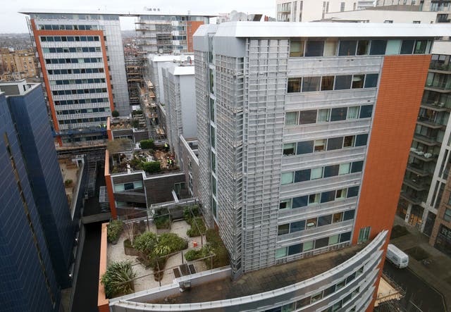 Contractors undertake works at a residential property in Paddington, London, as part of a project to remove and replace non-compliant cladding (PA)