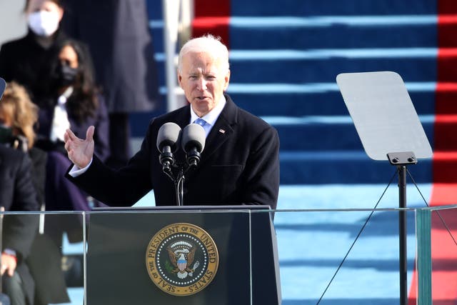 <p>Joe Biden has defended his first year as president </p>
