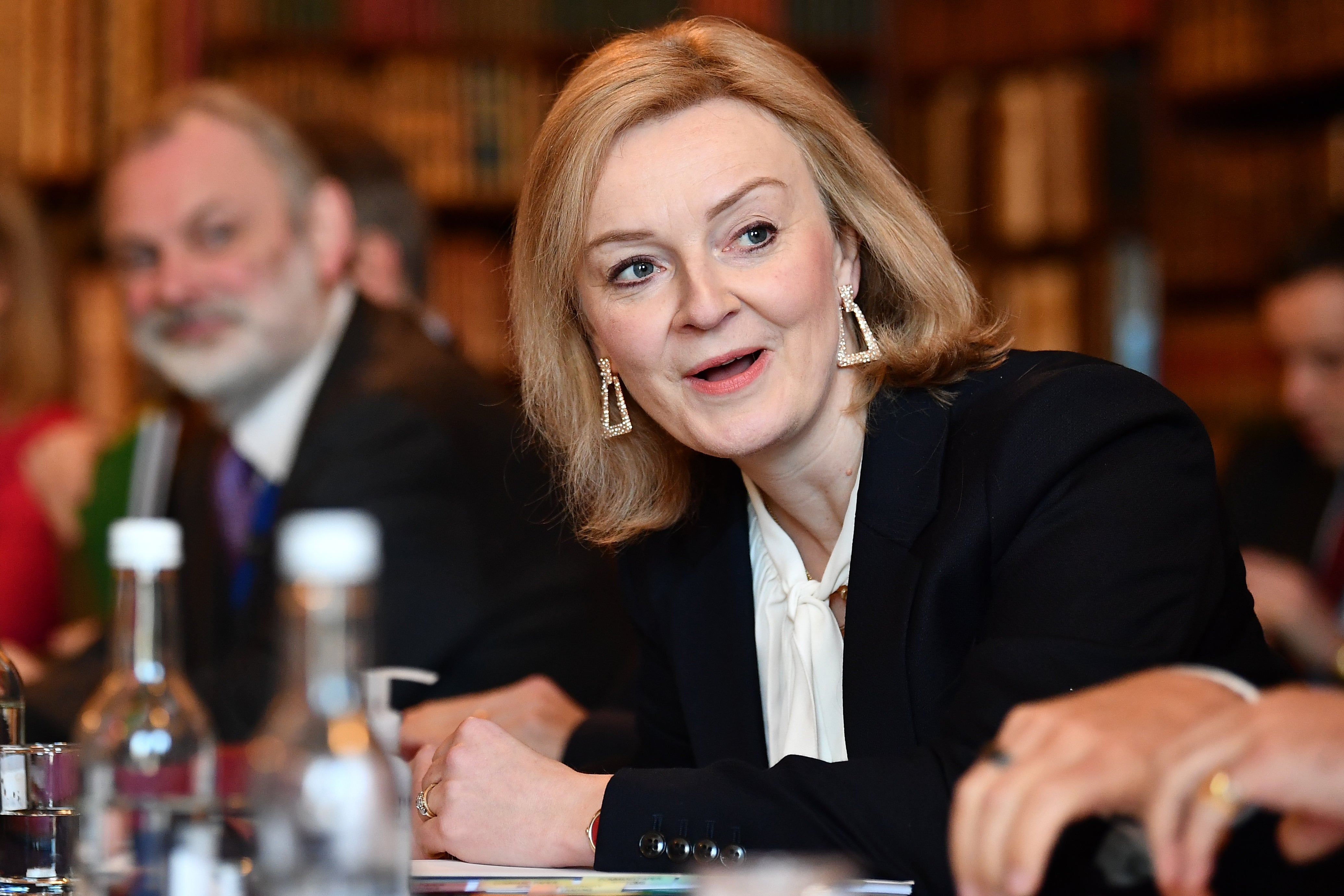 Foreign Secretary Liz Truss during a meeting with EU post-Brexit negotiator Maros Sefcovic at Chevening in Kent. Picture date: Thursday January 13, 2022.