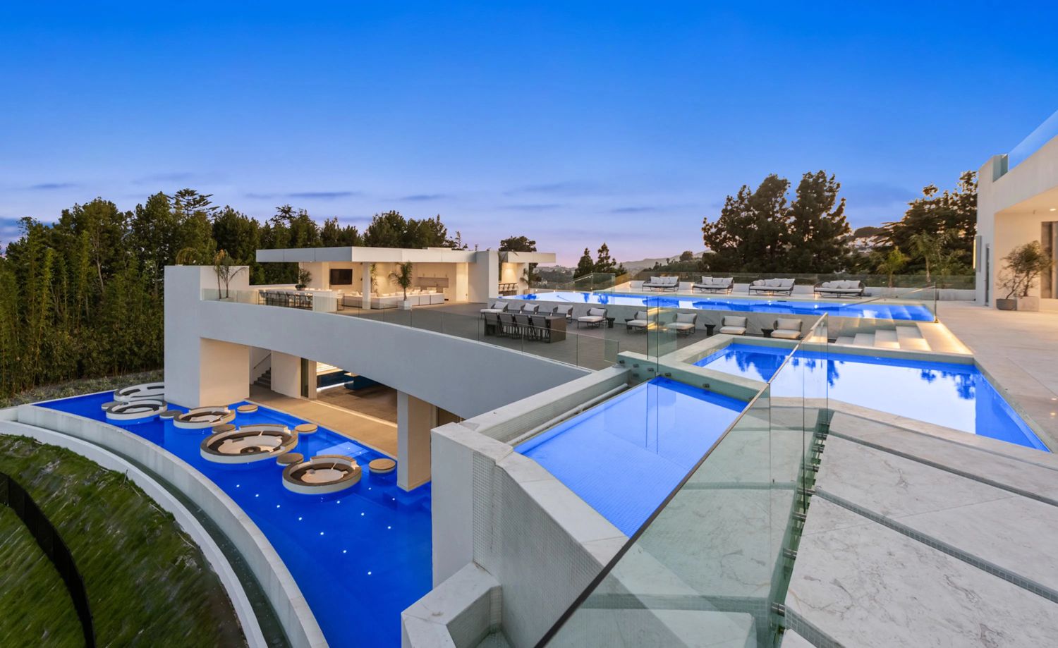 Pools and terraces at the property