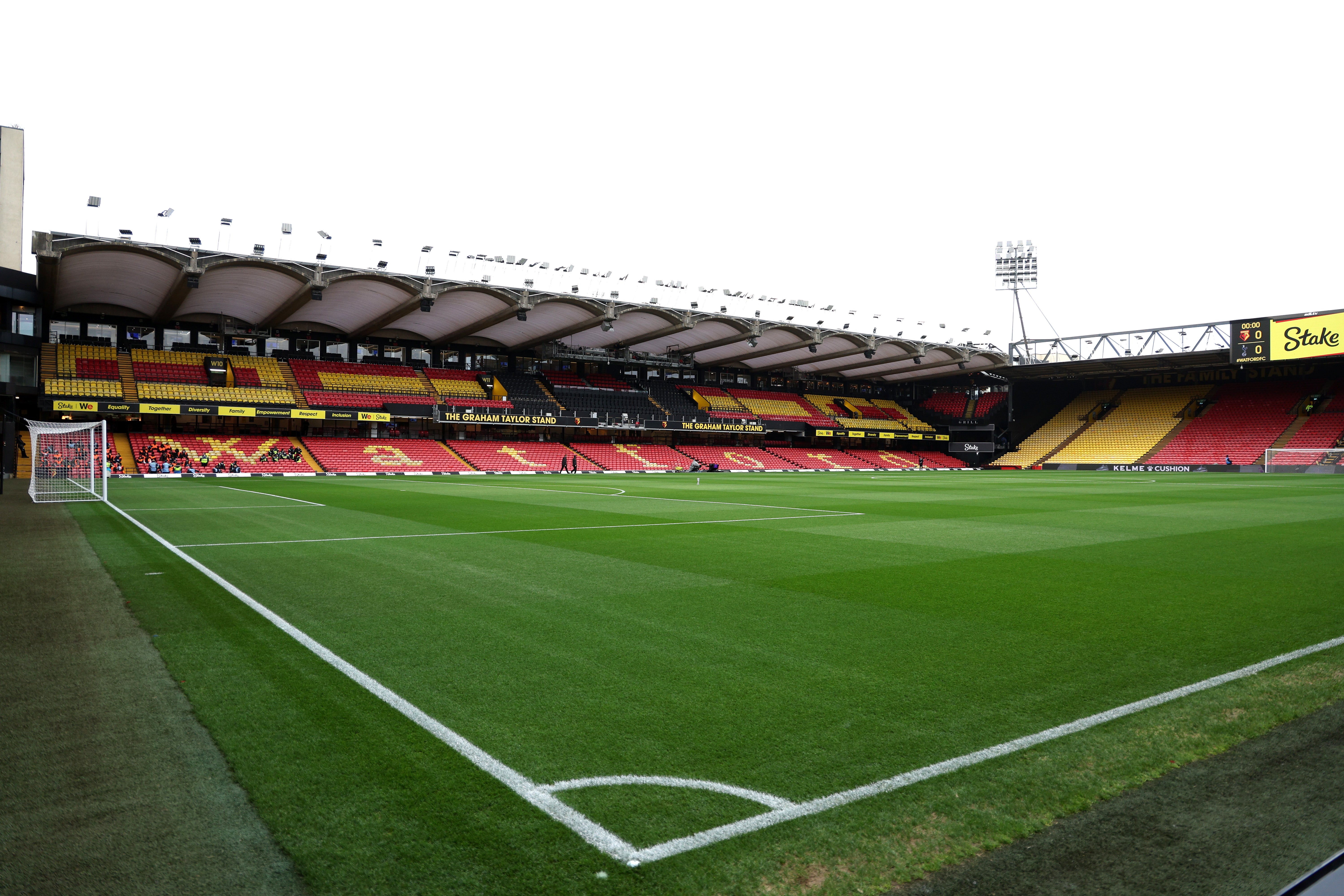 A general view of Vicarage Road