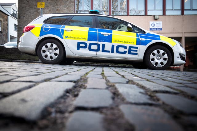 Police car parked outside the Police Scotland Gayfield Square station in Edinburgh (Jane Barlow/PA)