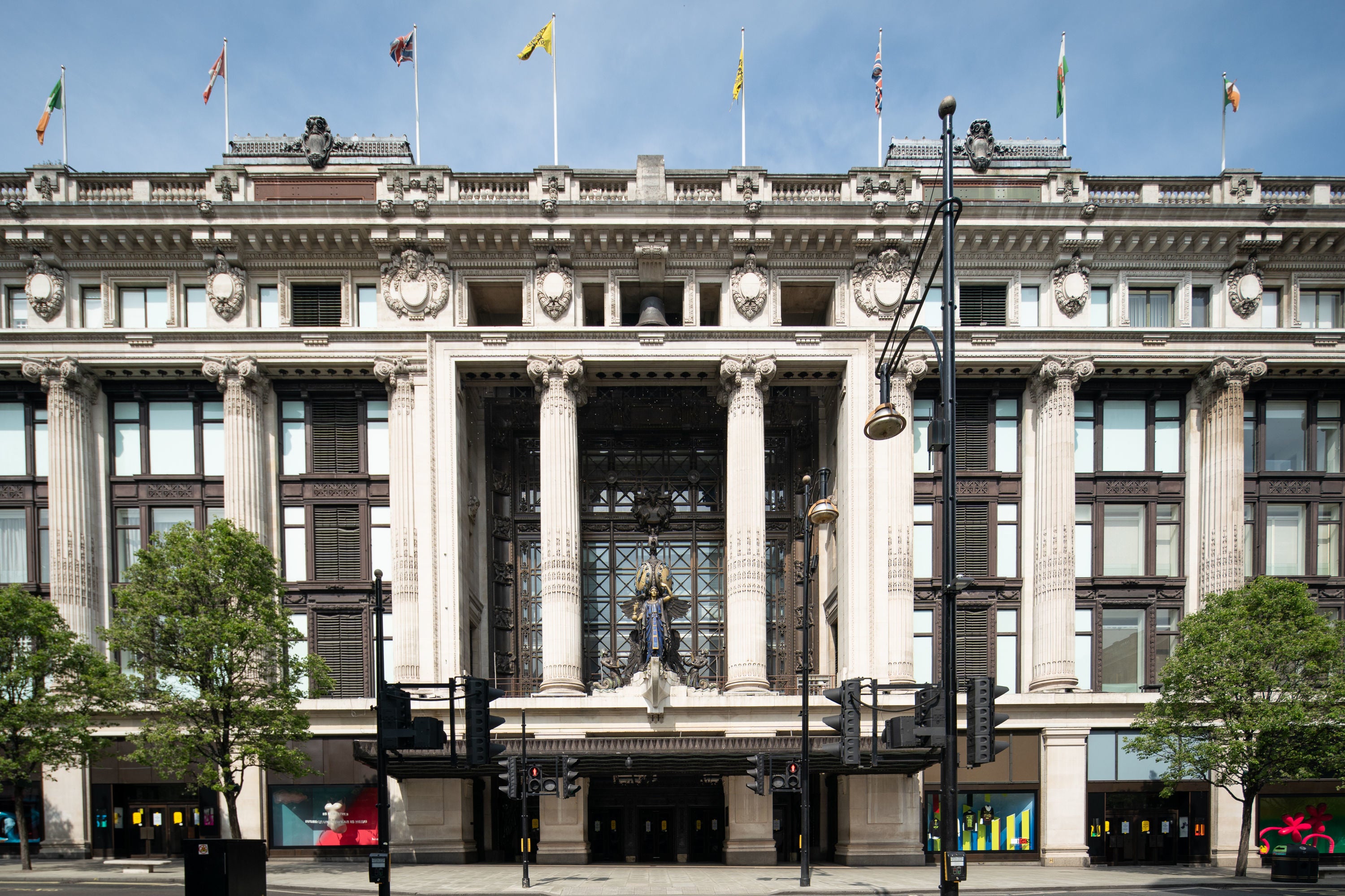 Flagship Selfridges department store on Oxford Street in London.