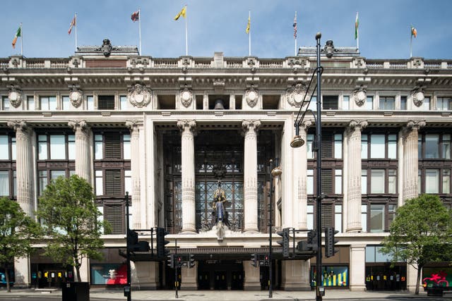 <p>Flagship Selfridges department store on Oxford Street in London.</p>