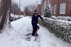 Coast along Virginia and the Carolina's gets snow, ice