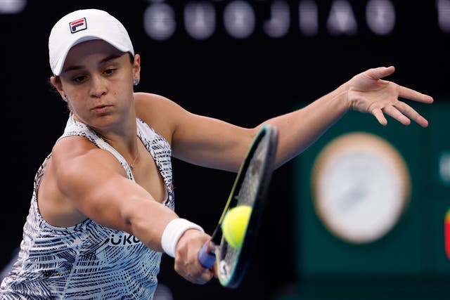 Ashleigh Barty moved smoothly through to the quarter-finals (Hamish Blair/AP)