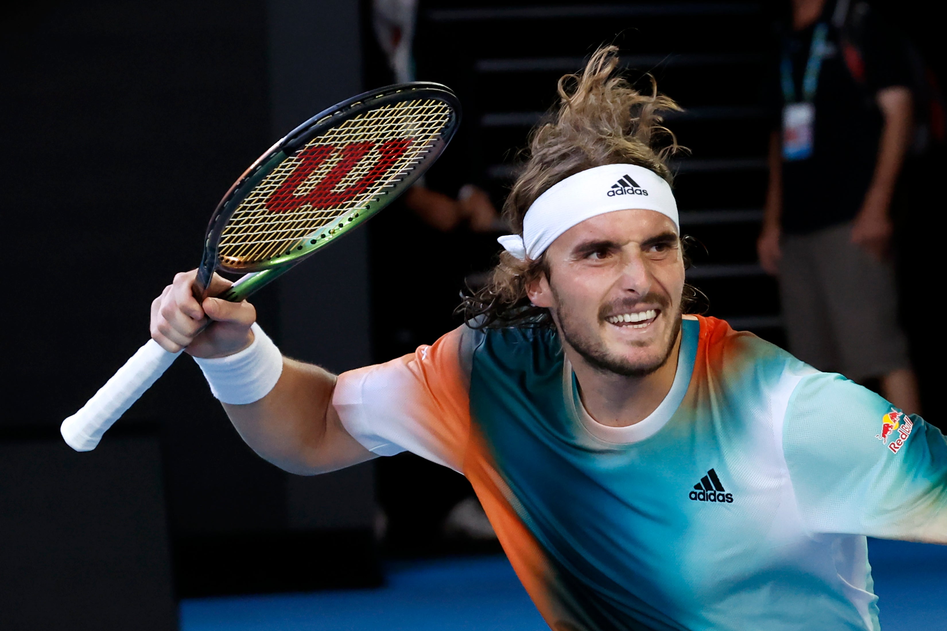 Stefanos Tsitsipas is looking to make it back into the last eight in Melbourne (Hamish Blair/AP)