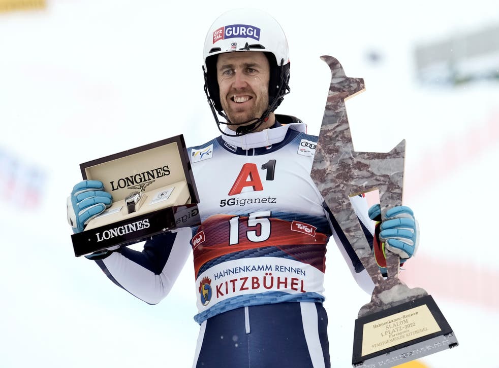 Dave Ryding claimed an historic gold medal at the World Cup in Kitzbuhel (Giovanni Auletta/AP)