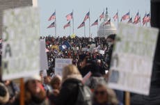 Small protest against vaccine mandates fizzles out as sound system gets cut off
