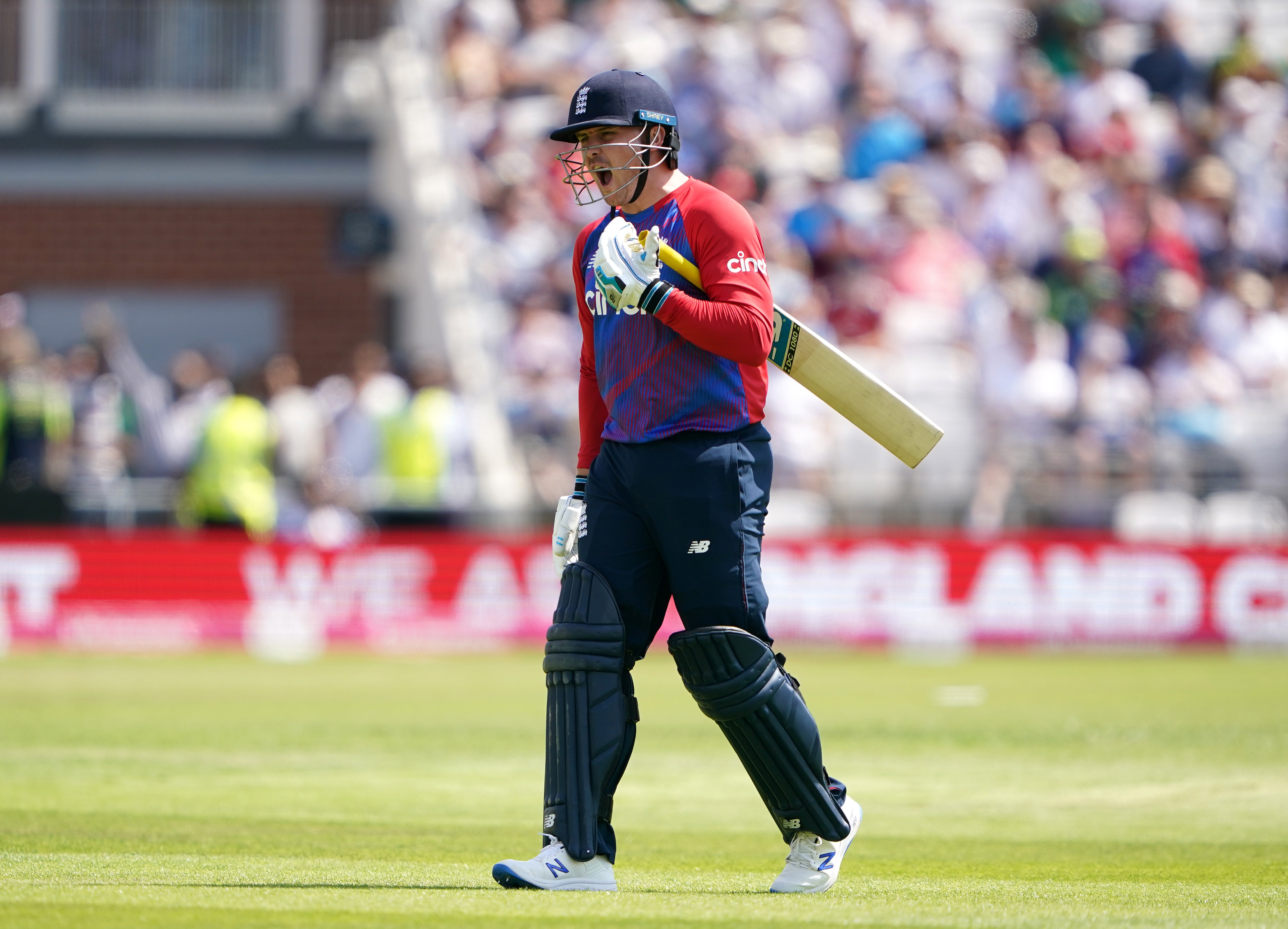 Jason Roy helped England to a competitive total (Zac Goodwin/PA)