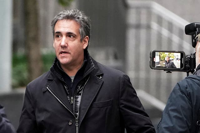 <p>Michael Cohen leaves court in New York, 2021</p>