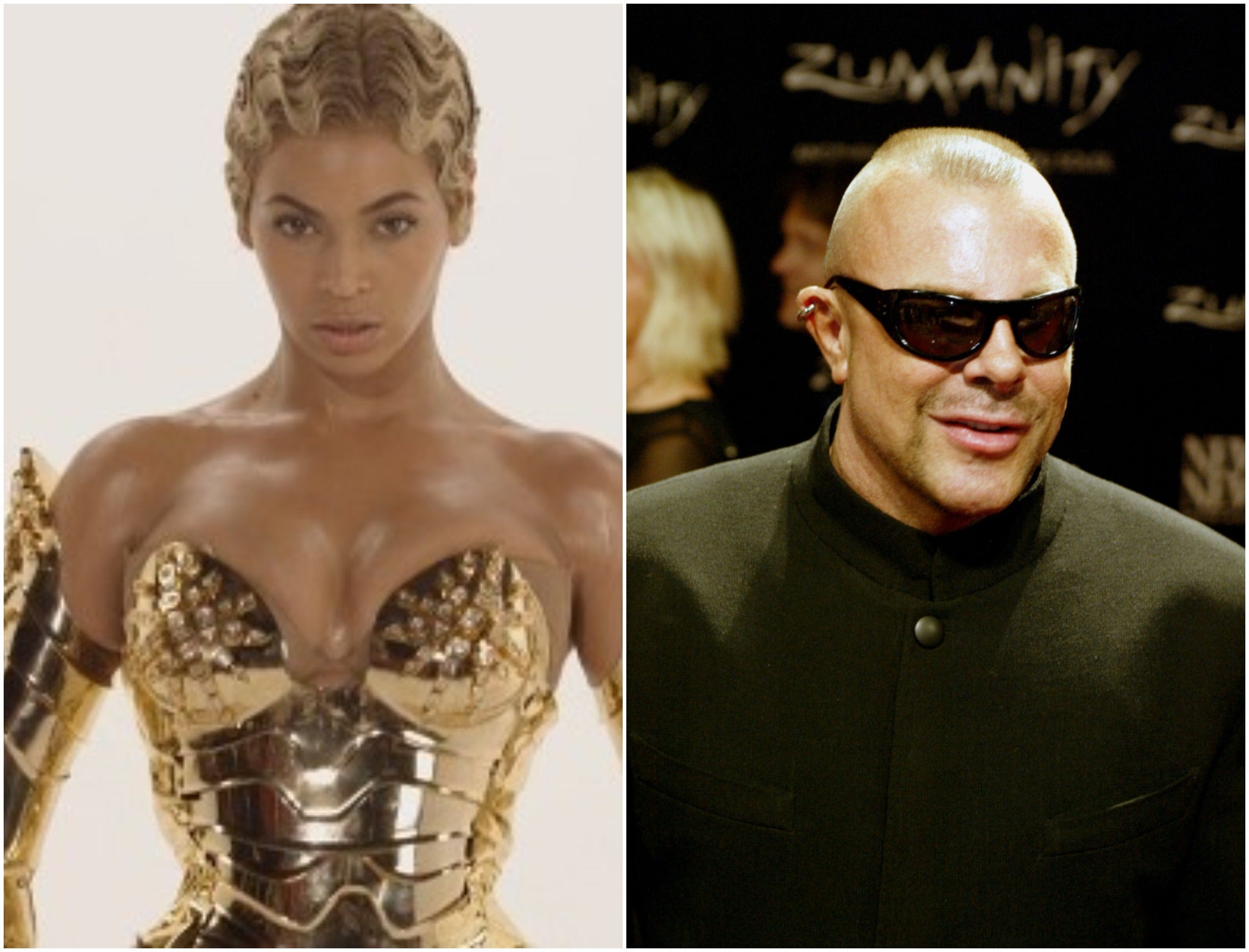 <p>Beyonce (left) is among the stars to pay tribute to Thierry Mugler</p>
