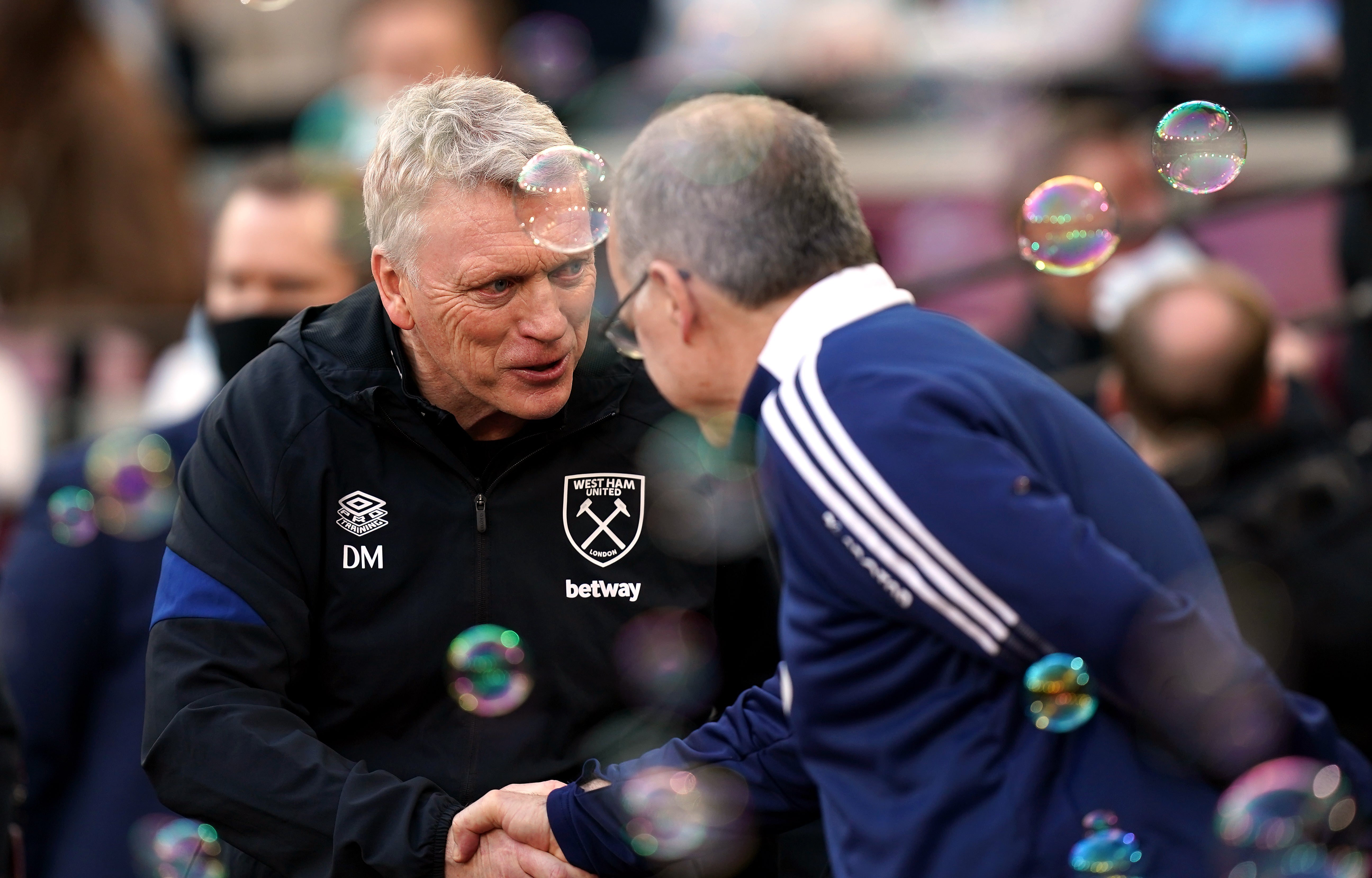 West Ham boss David Moyes and Leeds counterpart Marcelo Bielsa have had contrasting campaigns so far (PA)