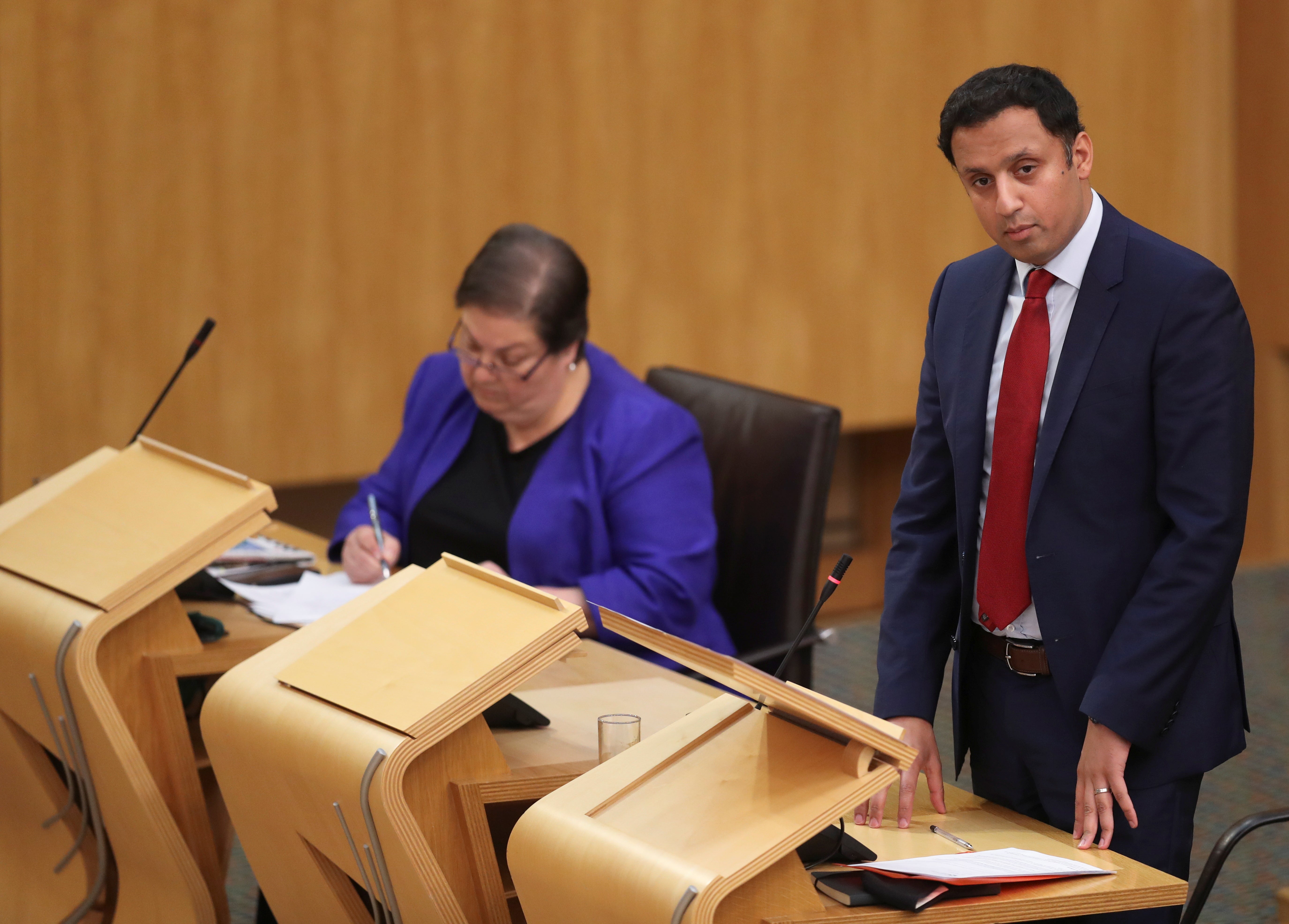 Scottish Labour leader Anas Sarwar (right) and deputy Jackie Baillie have paid out a plan for future coronavirus restrictions (Russell Cheyne/PA)