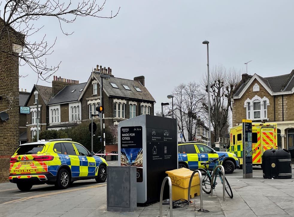 Emergency services in Leyton, east London on Monday (Alistair Mason/PA)