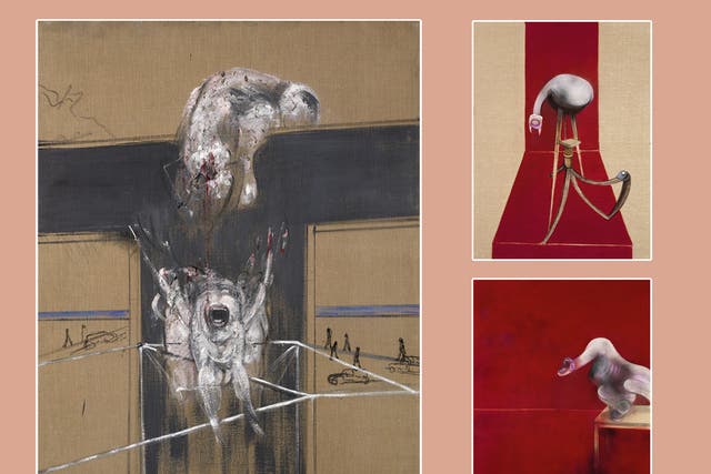 <p>Francis Bacon’s ‘Fragment of a Crucifixion’, 1950, photo by Hugo Maertens, and ‘Second Version of Triptych 1944’, 1988, photo by Prudence Cuming Associates Ltd</p>